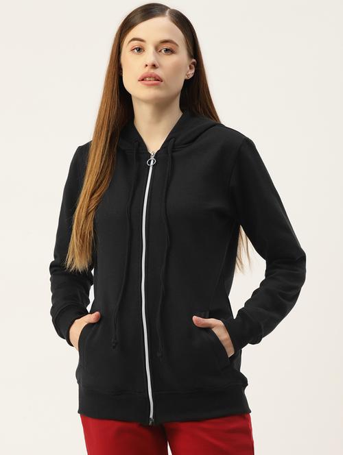 women solid hooded long sleeves sweatshirt - 21741389 - Very Small Image - 1