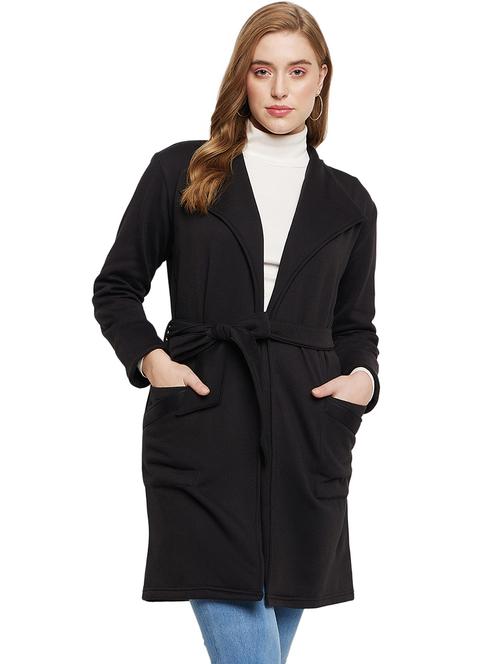 women solid long sleeves overcoat  - 21741991 - Very Small Image - 1