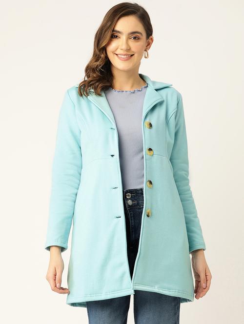 women solid long sleeves regular coat - 21742003 - Very Small Image - 1