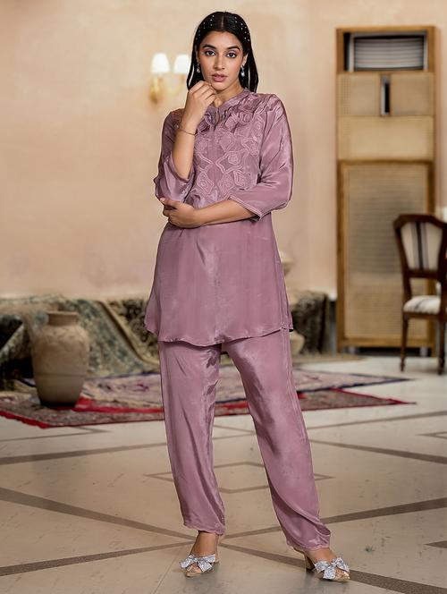 women embroidered top and trouser co-ords set - 21742043 - Very Small Image - 1