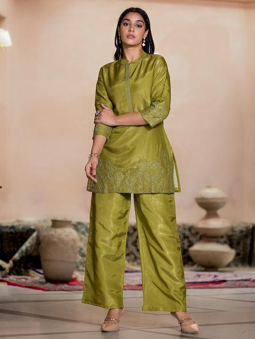 women embroidered top & bottom co-ord set - 21742336 - Very Small Image - 1