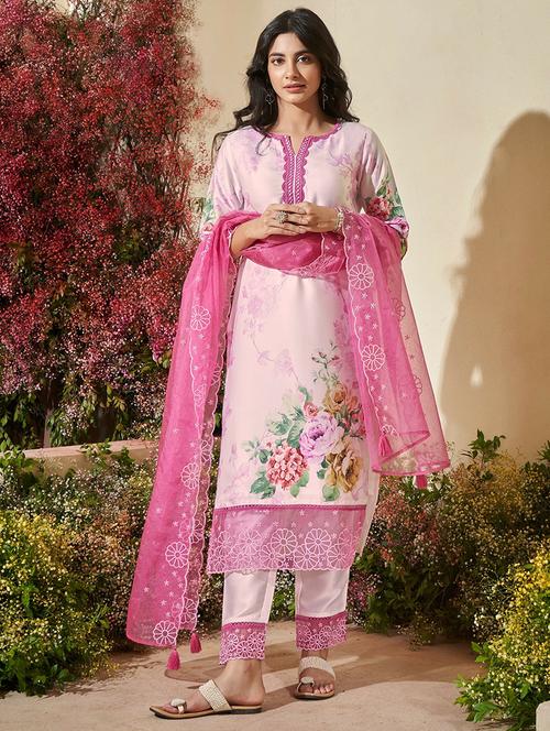 women printed kurta pant set with dupatta - 21742343 - Very Small Image - 1