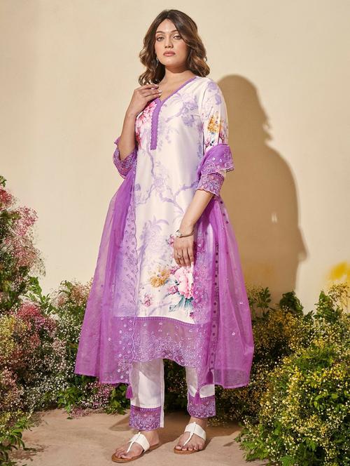 women floral printed kurta pant set with dupatta - 21742345 - Very Small Image - 1