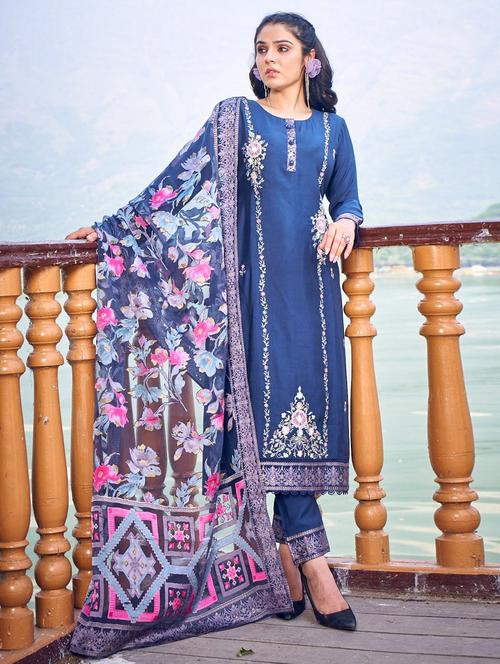 women embroidered kurta pant set with dupatta - 21742367 - Very Small Image - 1