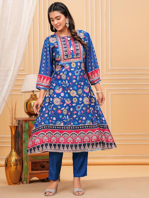 women printed kurta pant set  - 21742373 - Very Small Image - 1