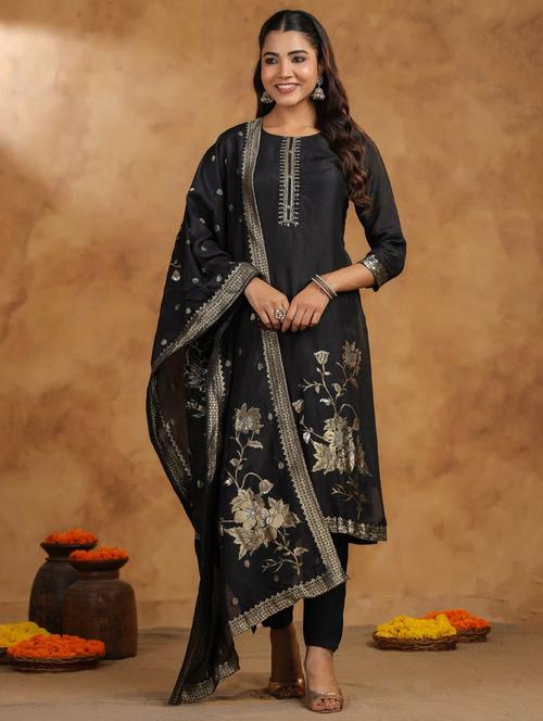 women foil printed kurta pant set with dupatta - 21742378 - Very Small Image - 1