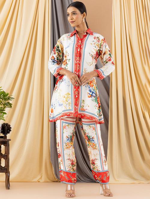 women printed top & bottom co-ord set - 21742385 - Very Small Image - 1