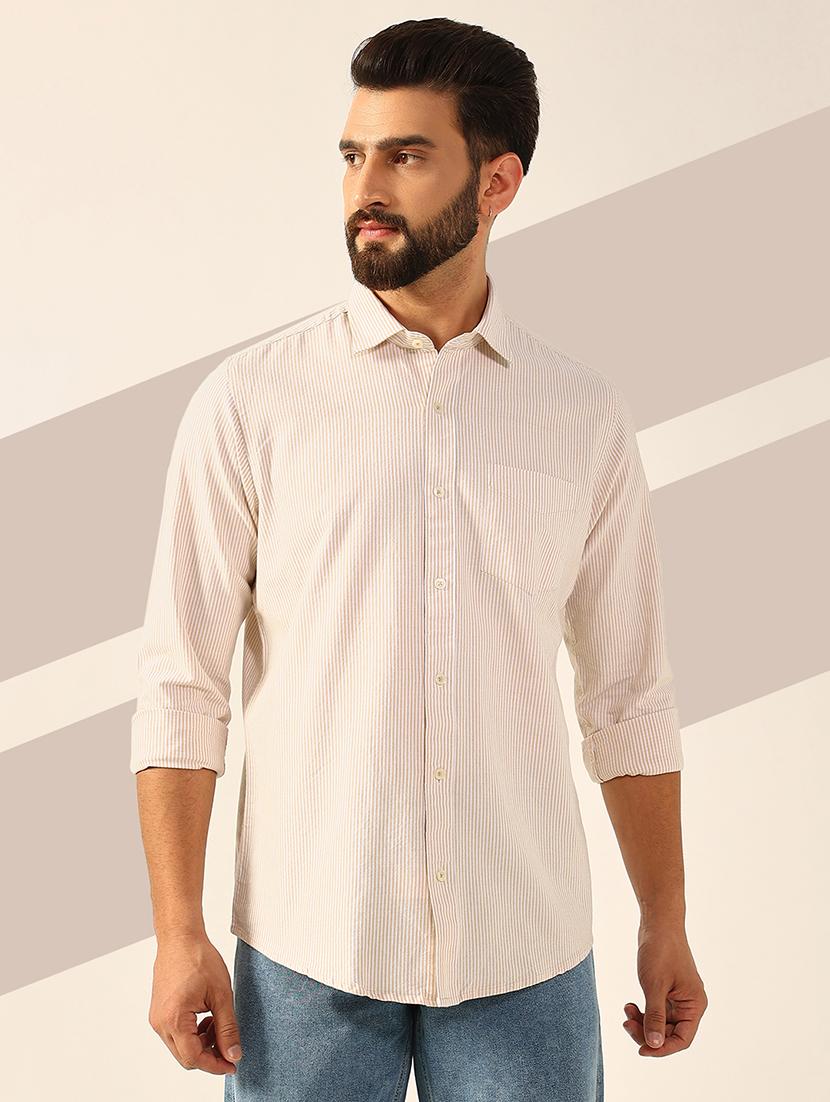 men long sleeves striped casual shirt - 21742580 - Zoom Image - 0