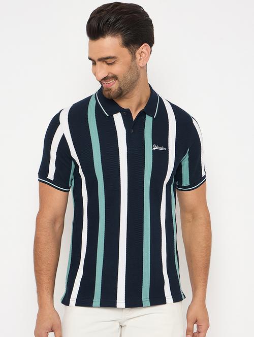 men short sleeves striped polo t-shirt - 21743237 - Very Small Image - 1