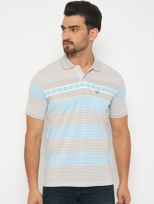 men short sleeves striped polo t-shirt - 21743245 - Very Small Image - 1