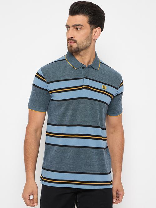 men short sleeves striped polo t-shirt - 21743248 - Very Small Image - 1