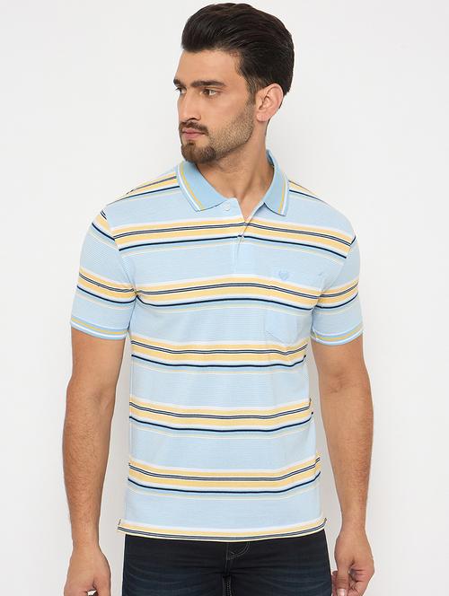 men short sleeves striped polo t-shirt - 21743253 - Very Small Image - 1