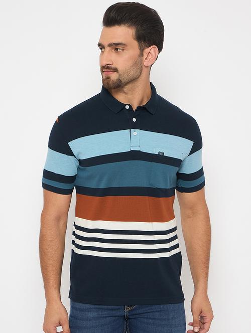 men short sleeves color block polo t-shirt - 21743254 - Very Small Image - 1