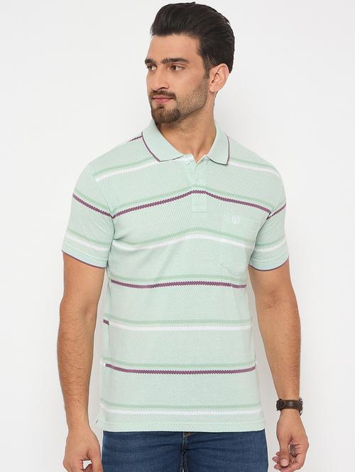 men short sleeves striped polo t-shirt - 21743257 - Very Small Image - 1