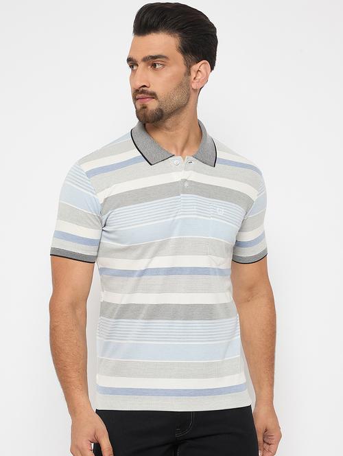 men short sleeves striped polo t-shirt - 21743260 - Very Small Image - 1