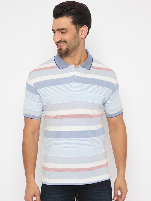 men short sleeves striped polo t-shirt - 21743261 - Very Small Image - 1