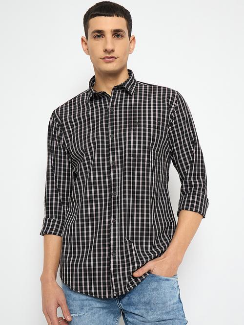 men long sleeves checkered casual shirt - 21743340 - Very Small Image - 1