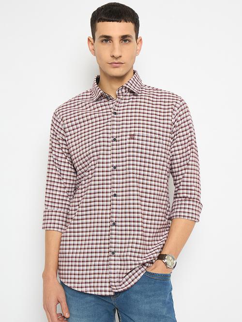 men long sleeves checkered casual shirt - 21743348 - Very Small Image - 1