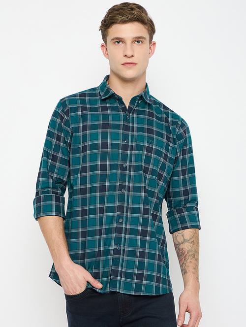 men long sleeves checkered casual shirt - 21743356 - Very Small Image - 1