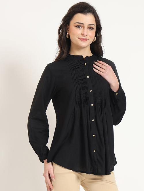 women solid long sleeve top - 21743420 - Very Small Image - 1