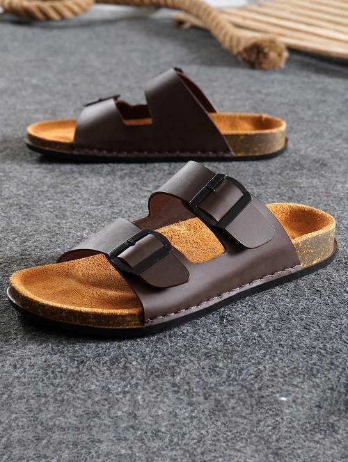 men solid slip on sandal - 21743553 - Very Small Image - 1