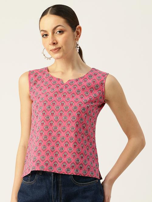women printed sleeveless top - 21743718 - Very Small Image - 1