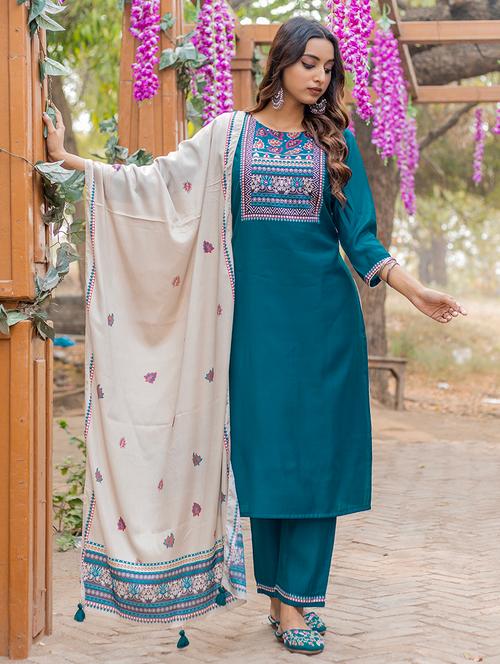 women printed kurta pant with dupatta set - 21743927 - Very Small Image - 1