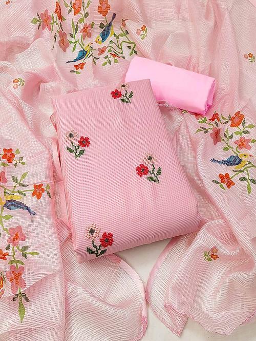 embroidered unstitched suit set with dupatta - 21744020 - Very Small Image - 1