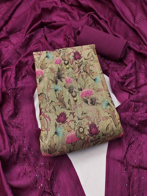 women floral print unstitched suit set with dupatta - 21744043 - Very Small Image - 1