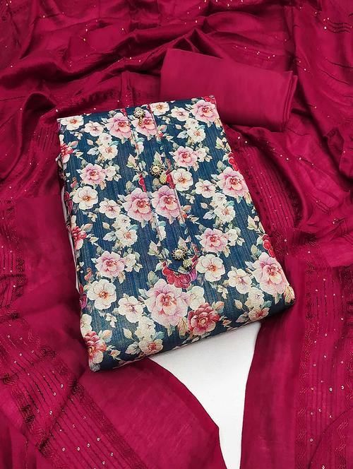 women floral print unstitched suit set with dupatta - 21744044 - Very Small Image - 1