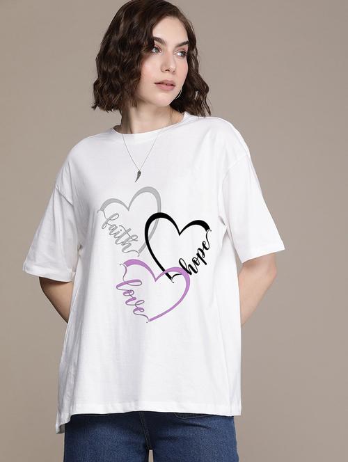 women round neck front printed t-shirt - 21744245 - Very Small Image - 1