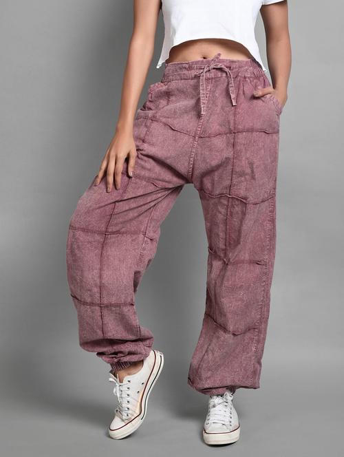 women solid high rise relaxed fit jogger - 21744618 - Very Small Image - 1