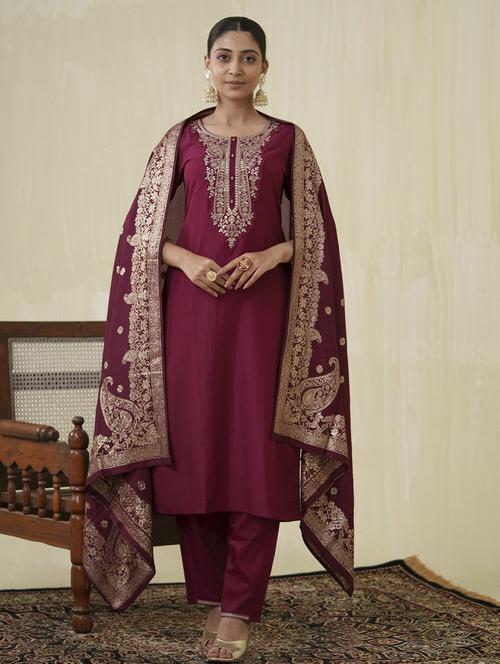 women embroidered kurta pant set with dupatta - 21744736 - Very Small Image - 1