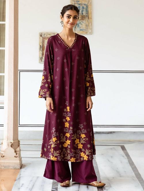 women printed kurta palazzo set - 21744737 - Very Small Image - 1