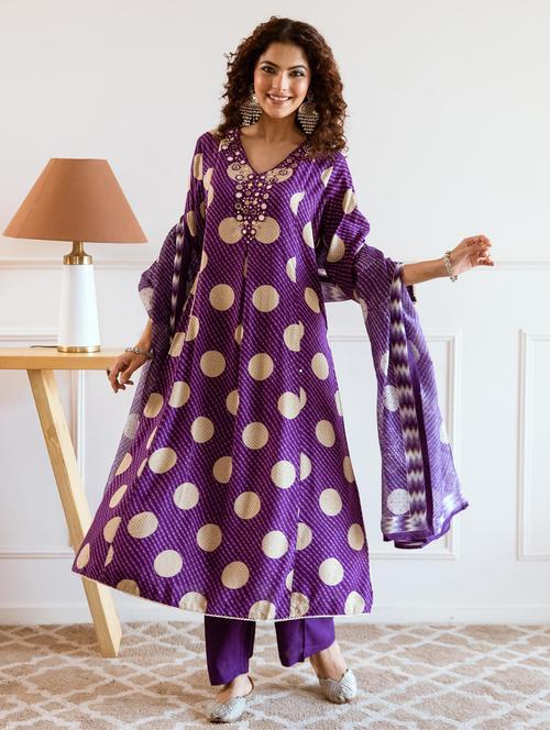 women printed kurta palazzo set with dupatta - 21744763 - Very Small Image - 1