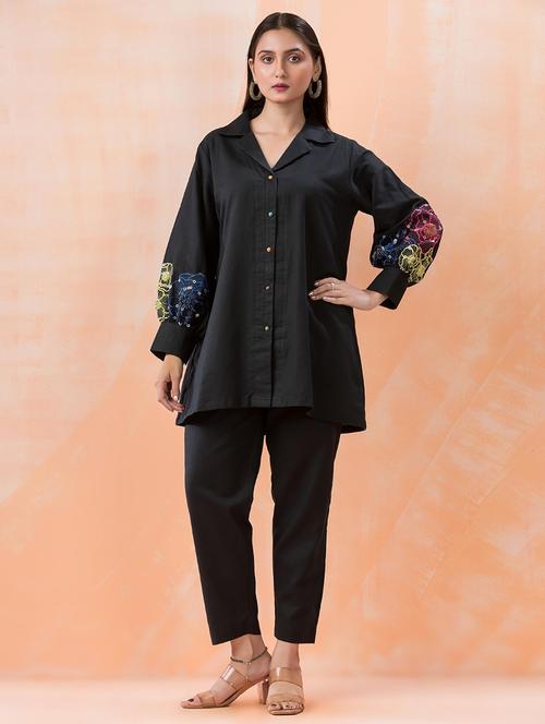 women embroidered shirt & trouser co-ord set - 21744896 - Very Small Image - 1