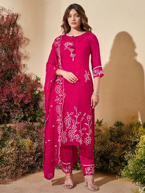 women embroidered kurta pant set with dupatta - 21744964 - Very Small Image - 1