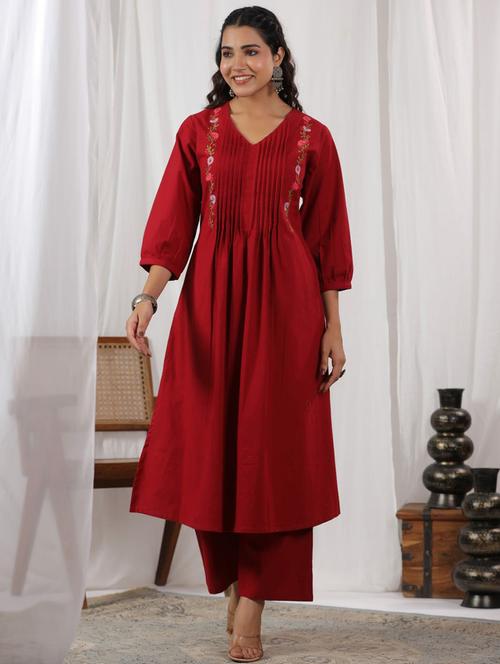 women embroidered kurta palazzo set - 21744975 - Very Small Image - 1