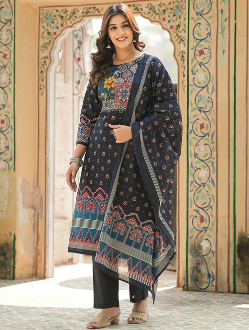women printed kurta pant set with dupatta - 21744978 - Very Small Image - 1