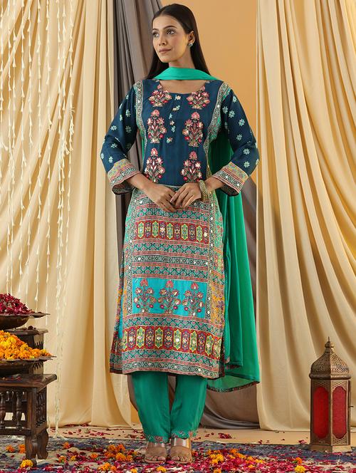 women embellished kurta pant with dupatta set - 21745085 - Very Small Image - 1