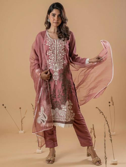 women embroidered kurta pant with dupatta set - 21745223 - Very Small Image - 1