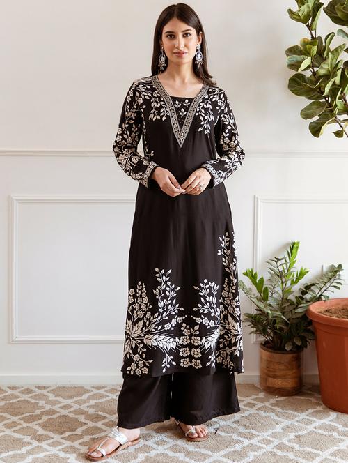 women printed kurta and palazzo set - 21745367 - Very Small Image - 1