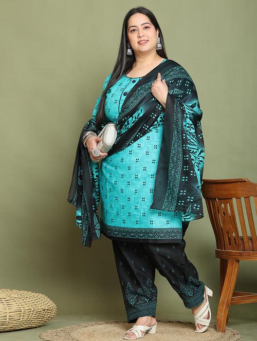 women printed plus size kurta salwar with dupatta set - 21745751 - Very Small Image - 1