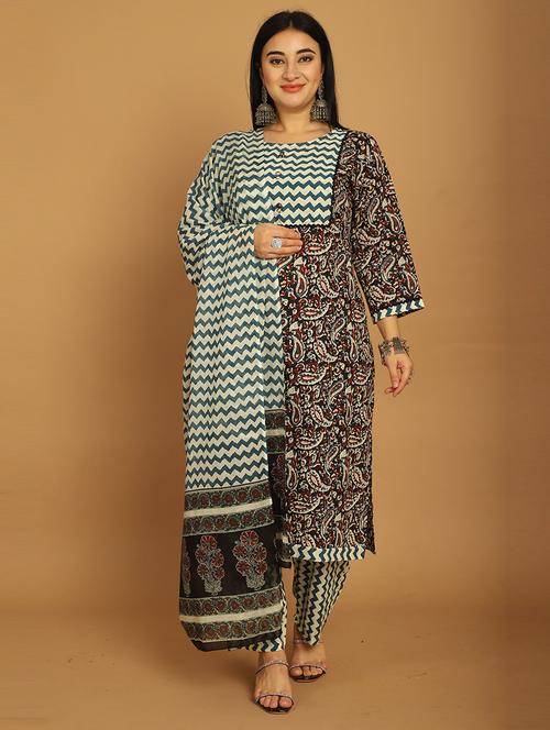 women printed kurta pant set with dupatta - 21745815 - Very Small Image - 1