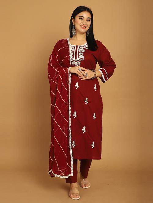 women embroidered kurta pant set with dupatta - 21745871 - Very Small Image - 1