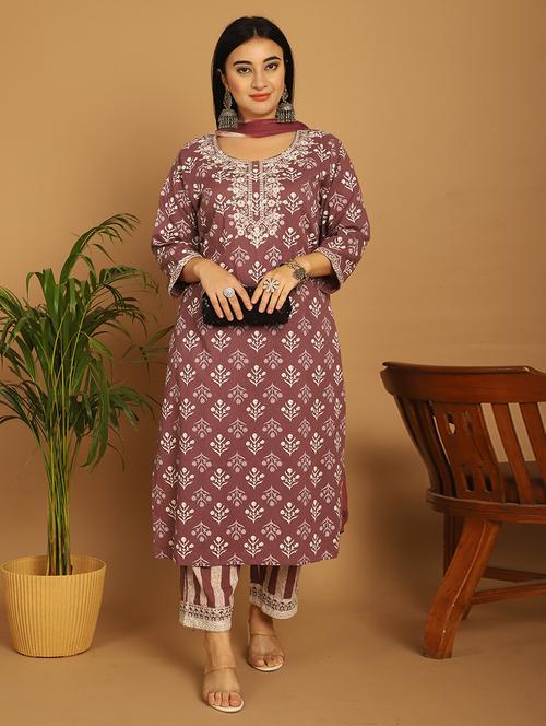women printed kurta pant set with dupatta - 21745874 - Very Small Image - 1