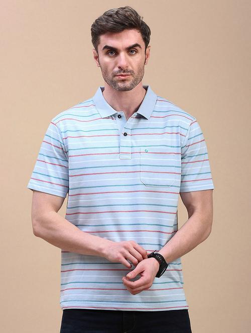 men short sleeves striped polo t-shirt - 21746593 - Very Small Image - 1