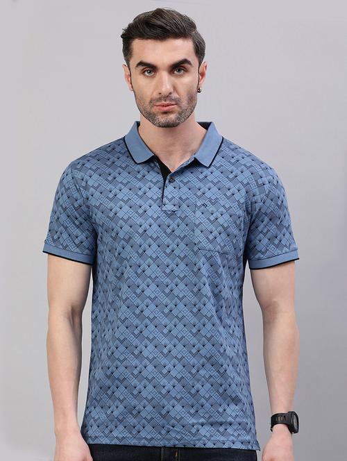 men short sleeves printed polo t-shirt - 21746615 - Very Small Image - 1
