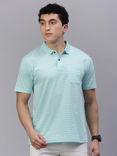 men short sleeves striped polo t-shirt - 21746622 - Very Small Image - 1