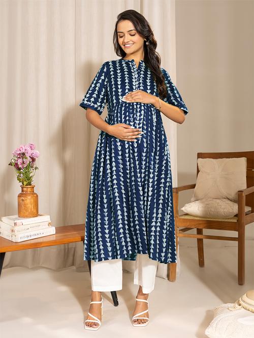 women printed a-line maternity wear kurta - 21746711 - Very Small Image - 1